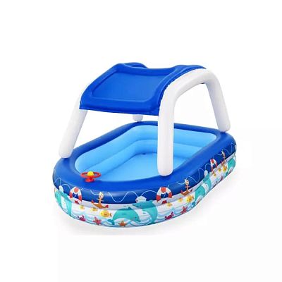BESTWAY Бассейн надувной с навесом от солнца 54370 SEA CAPTAIN FAMILY POOL (8943)