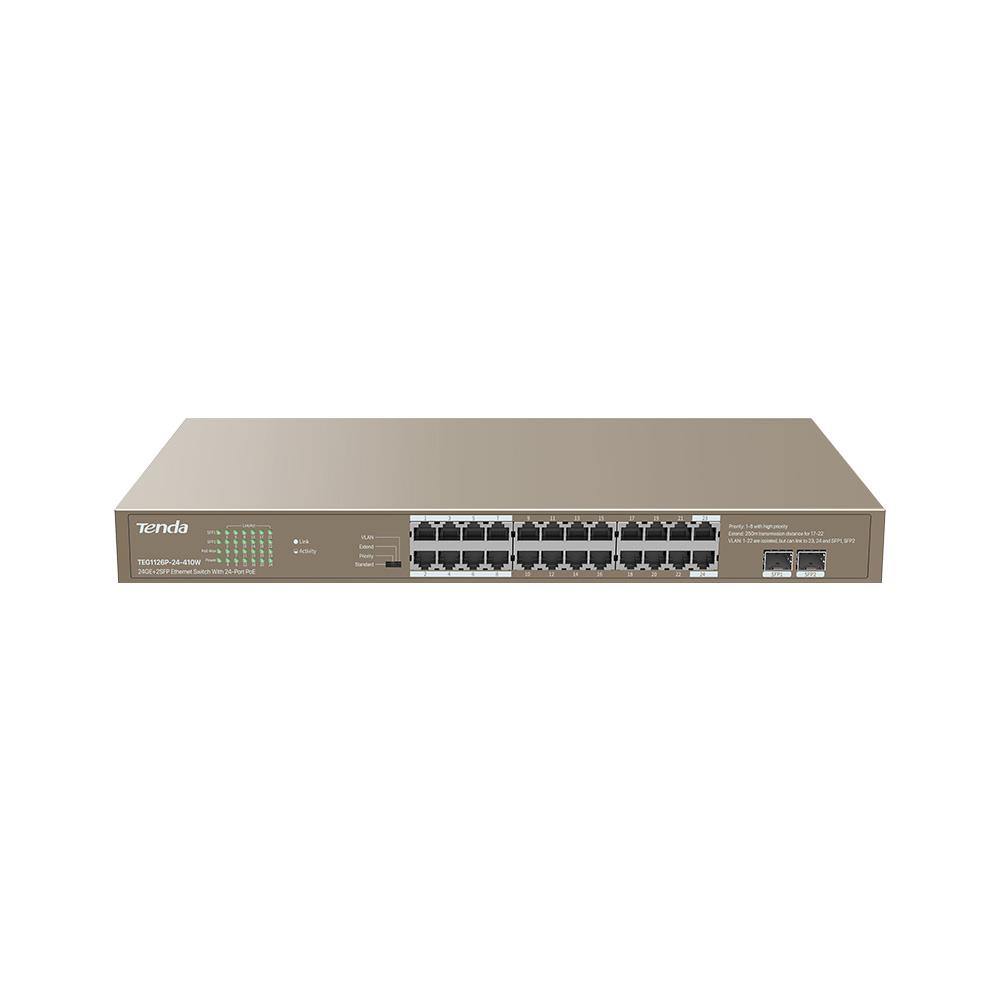 Неуправляемый коммутатор Tenda TEG1126P-24-410W