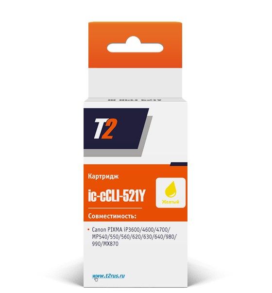Картридж T2 IC-CCLI-521Y (аналог Canon CLI-521 Yellow)