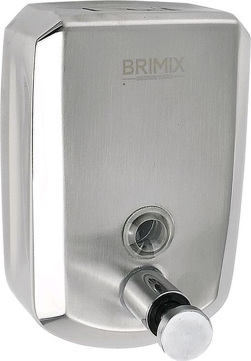 BRIMIX 643 Дозатор жидкого мыла настенный, металический с глазком, из нерж.стали 201, на 500 мл ХРОМ