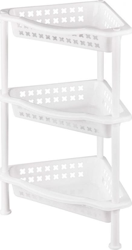 Этажерка АЛЬТЕРНАТИВА М6471  3-х секцион. угловая (белый)