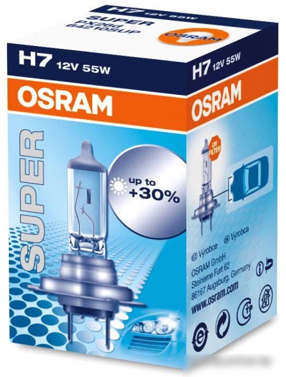 OSRAM Автолампа галогенная 64210SUP 55W 12V PX26D 10X10X1 1A