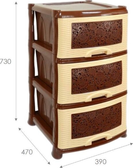Комод VIOLET АЖУР коричневый 3-х секц. 35321