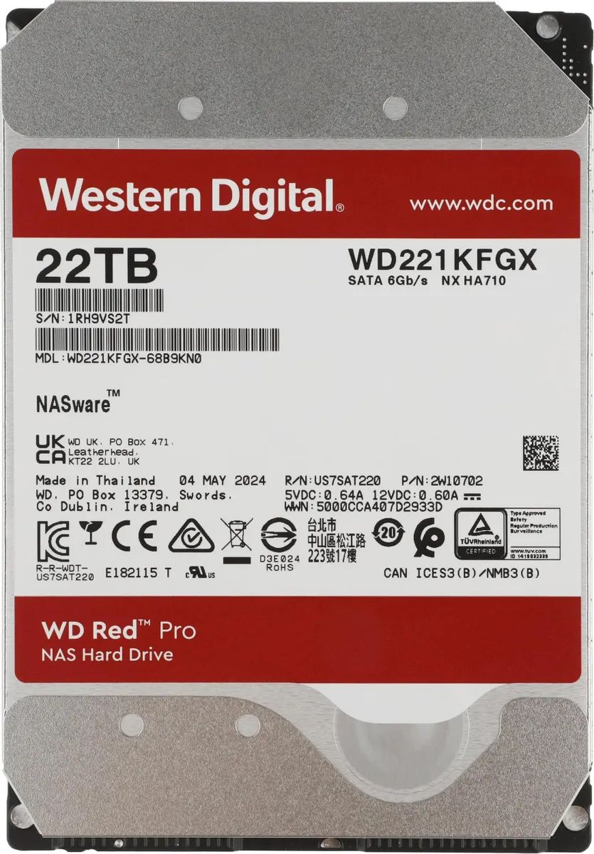 WD Red Pro 22TB WD221KFGX