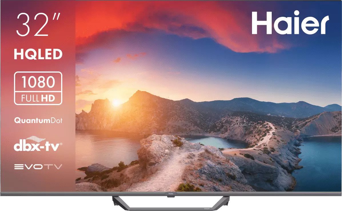 HAIER 32" Smart TV S2 Pro, QLED, FULL HD, черный, СМАРТ ТВ, Android TV