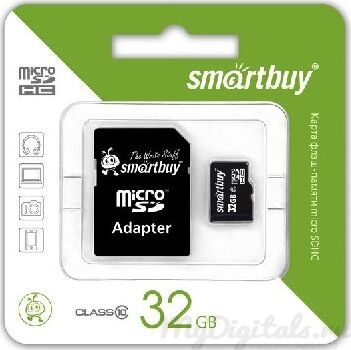 SmartBuy microSDHC SB32GBSDCL10-01LE 32GB (с адаптером)