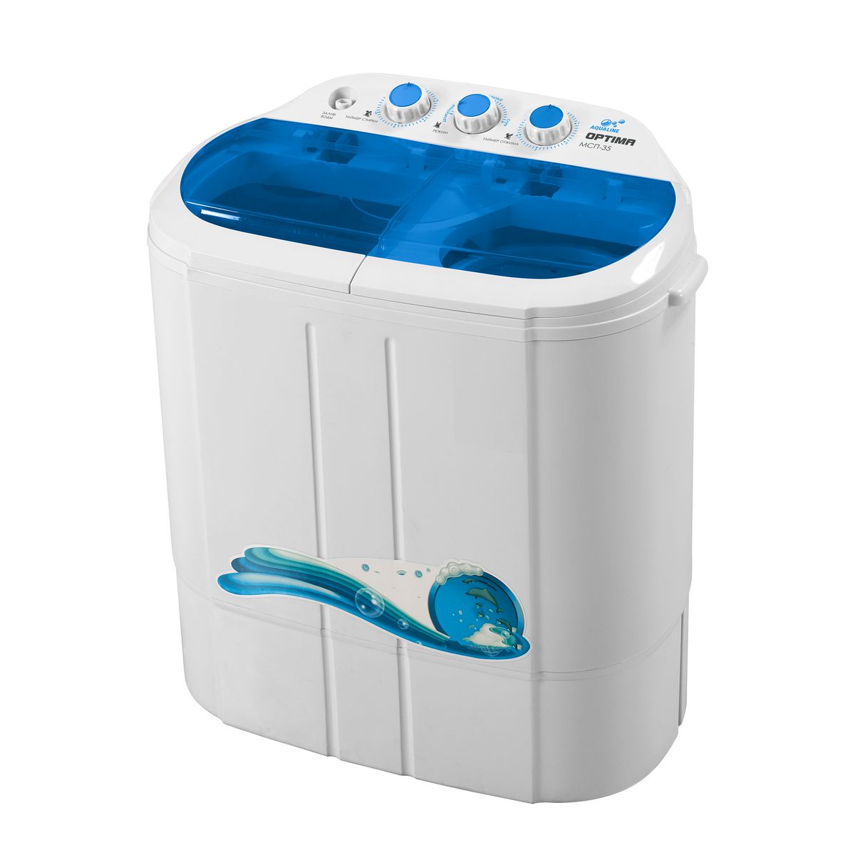 Активаторная стиральная машина Optima МСП-35 (белый/синий)