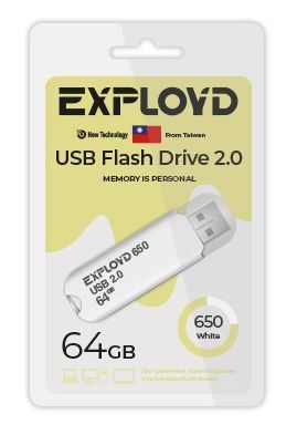 USB Flash EXPLOYD EX-64GB-650-White