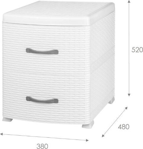 Комод VIOLET РОТАНГ белый 2-х секц. 35506