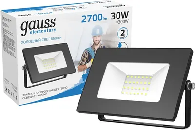 Прожектор Gauss LED 30W IP65 6500K 613100330 (черный)