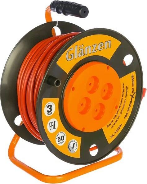 Удлинитель Glanzen EB-50-008 (50 м, оранжевый)