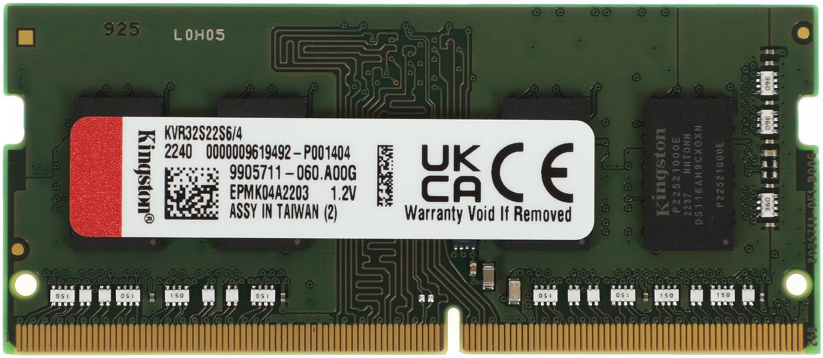 Kingston ValueRAM 4GB DDR4 PC4-25600 KVR32N22S6/4