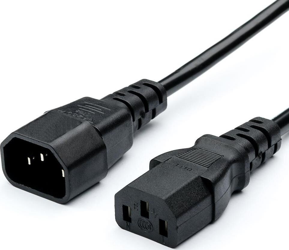 GOPOWER (00-00024537) C14 (m)-C13 (f) 1.8м ПВХ 0.75мм удлинитель черный (1/10/100)