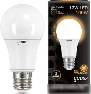 Светодиодная лампа Gauss E27 12Вт 2700K [102502112]