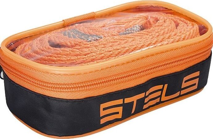 STELS Трос буксировочный 2,5 тонны, 2 крюка, сумка на молнии, Россия 54377