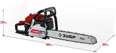 ЗУБР ПБЦ-М52-45 бензопила, 52 см3, шина 45 см