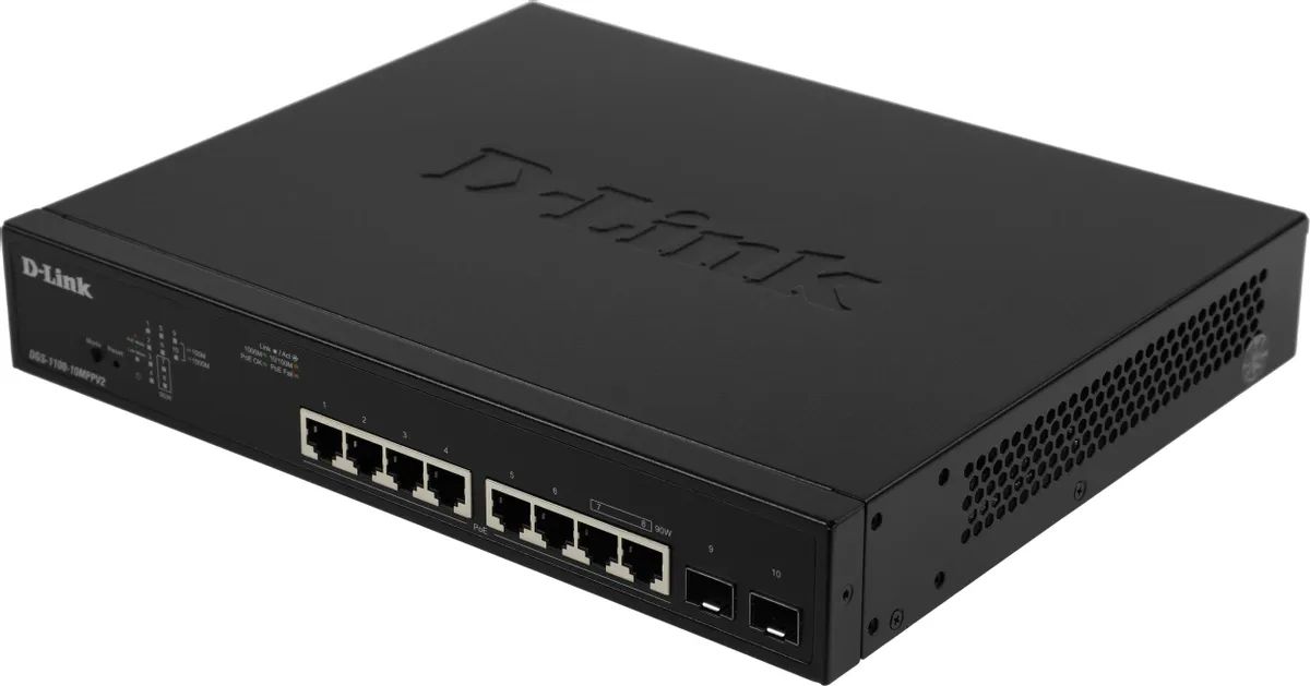 Управляемый коммутатор 2-го уровня D-Link DGS-1100-10MPPV2/A