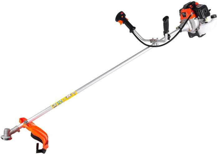 MAXPILER Триммер бензиновый MGT-56 (3,2л.с, 56 см³, 2-т, диск 40 зуб, ремень, неразъемная штанга)