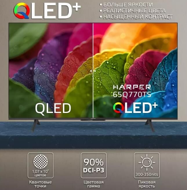 HARPER 65Q770TS 4K UHD SMART TV Безрамочный