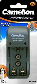 CAMELION (8181) BC-1001A TITANIUM (BC-1001A, ЗУ для 2хAA, AAA или 1X9V, 200мА, складная вилка, тайме