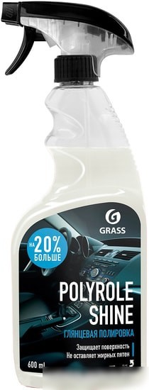 GRASS 110388 Глянцевый полироль для кожи, резины и пластика "Polyrole Shine" (флакон 600 мл)