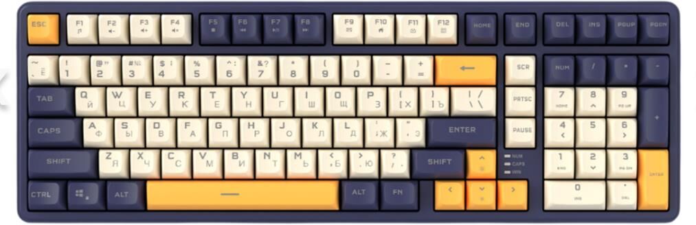 RITMIX RKB-602BL Dark Blue синий-оранжевый-бежевый