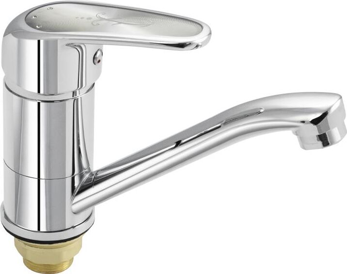 RUSSIA-MOSCOW 2150S Смеситель кухонный шаровый 15 см нос с сатеновой ручкой