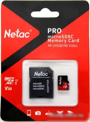 Карта памяти Netac P500 Extreme Pro 128GB NT02P500PRO-128G-R + адаптер