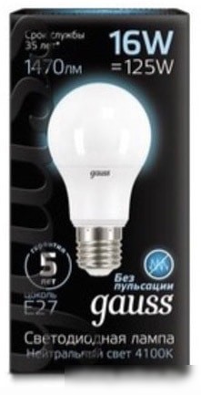 Светодиодная лампа Gauss LED A60 E27 16 Вт 3000 К 102502216
