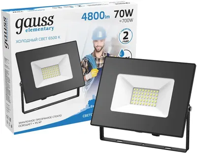 Gauss LED 70W IP65 6500K 613100370 (черный)