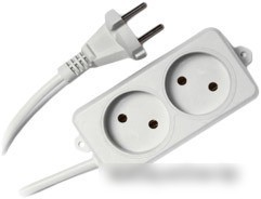 Гарнизон 2 розетки, белый, 2 м (EL-NL2-W-2)