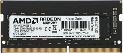 AMD Radeon 16GB DDR4 SODIMM PC4-25600 R9416G3206S2S-U