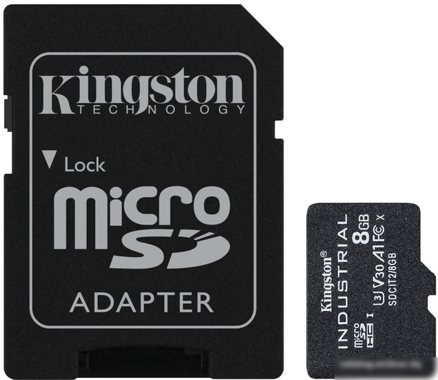 Kingston Industrial microSDHC SDCIT2/8GB 8GB (с адаптером)