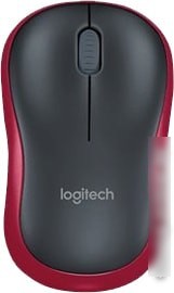 Мышь Logitech M185 (черный/красный)