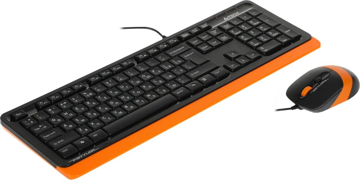 Клавиатура + мышь A4Tech Fstyler F1010 (черный/оранжевый)