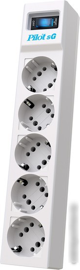 ZIS Pilot sG (5 розеток, 7 м, белый)
