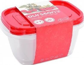 OURSSON CP2283S/RD наб. контейнеров прямоуг. 2шт.х1,1л
