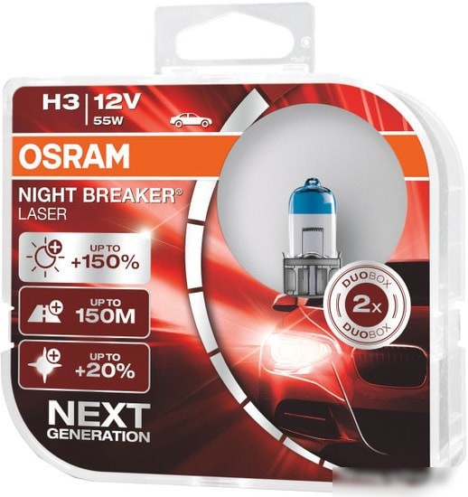 OSRAM Автолампа галогенная 64151NL-HCB 55W12VPK22S5X2BOXTRQR2B