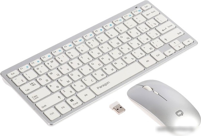Клавиатура + мышь QUMO Paragon (серебристый/белый)