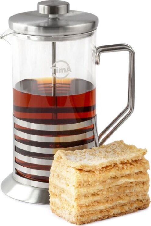 TIMA Френч-пресс "НАПОЛЕОН" 600мл. нержавеющая сталь, боросиликатное стекло. FG-600