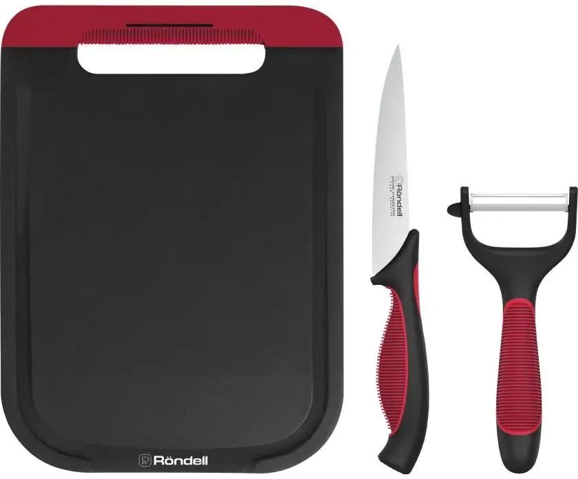 Набор ножей Rondell Arsenale RD-1892 (черный/бордовый)