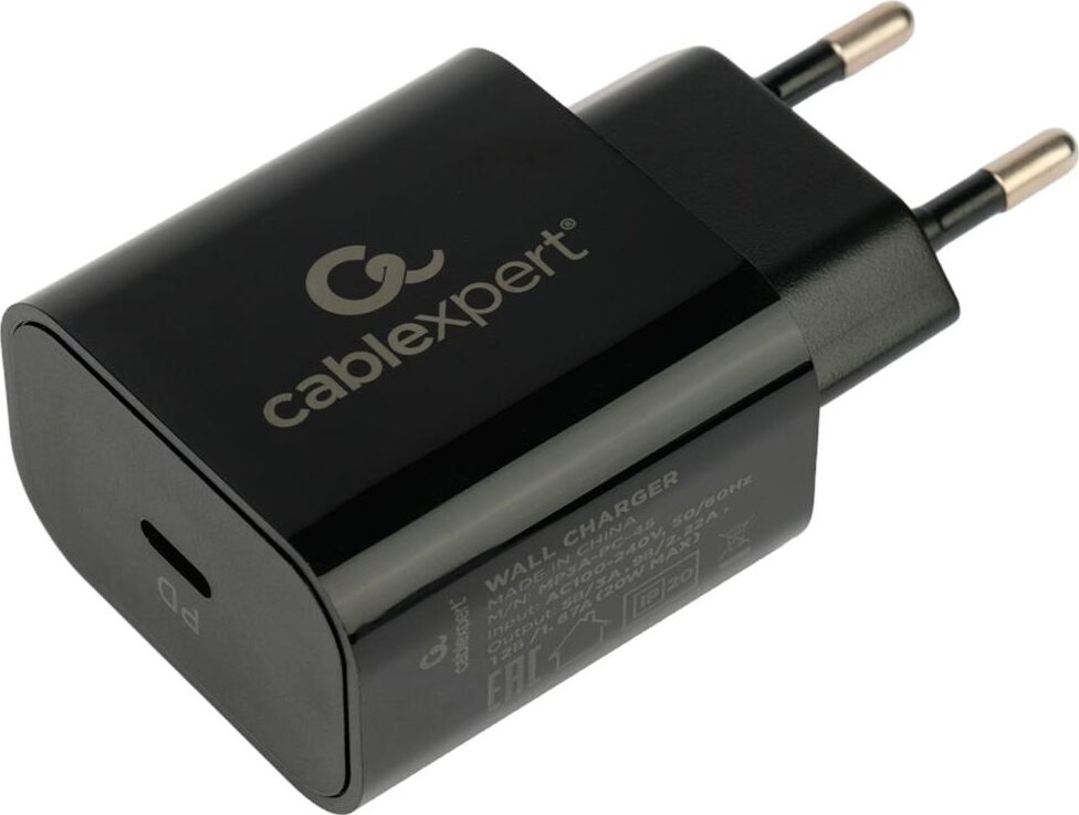 CABLEXPERT (21076) MP3A-PC-45, QC3.0/PD, 1 порт Type-C, черный, пакет