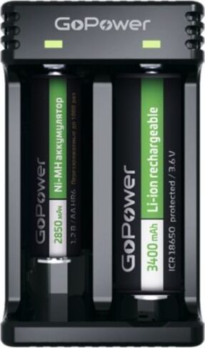GOPOWER LiCharger 4 З/У для аккумуляторов 2 слота (00-00015360)