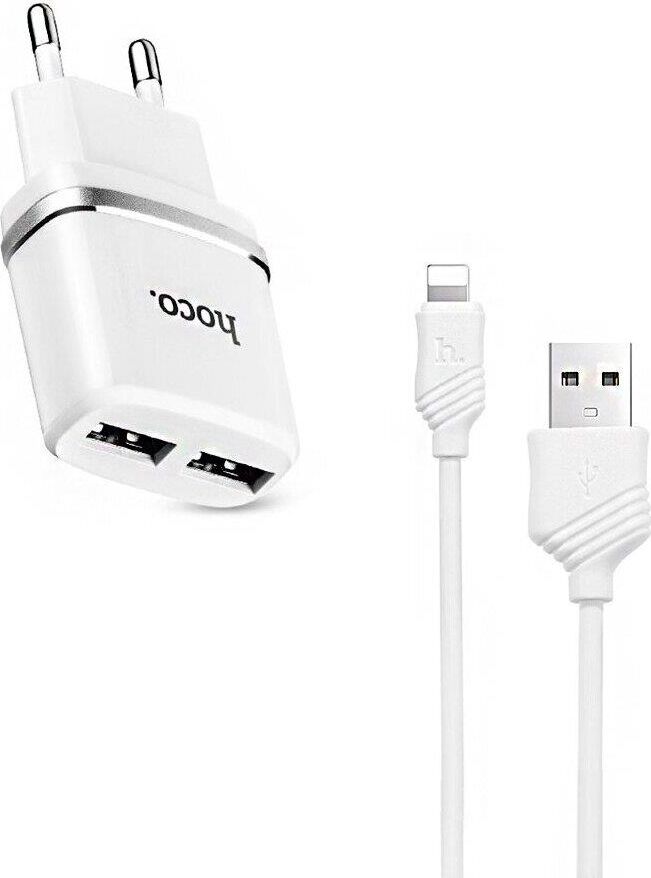 HOCO (6957531047759) C12 2USB 2.4A белый
