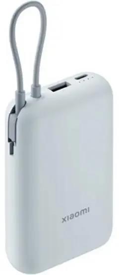 XIAOMI Power Bank 10000mAh (встроенный кабель) Ледяной синий GL (BHR9073GL) (P15ZM)