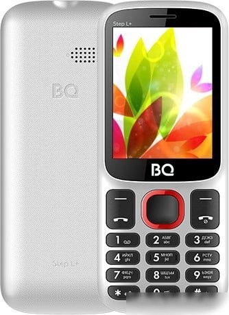 Кнопочный телефон BQ BQ-2440 Step L+ (белый/красный)