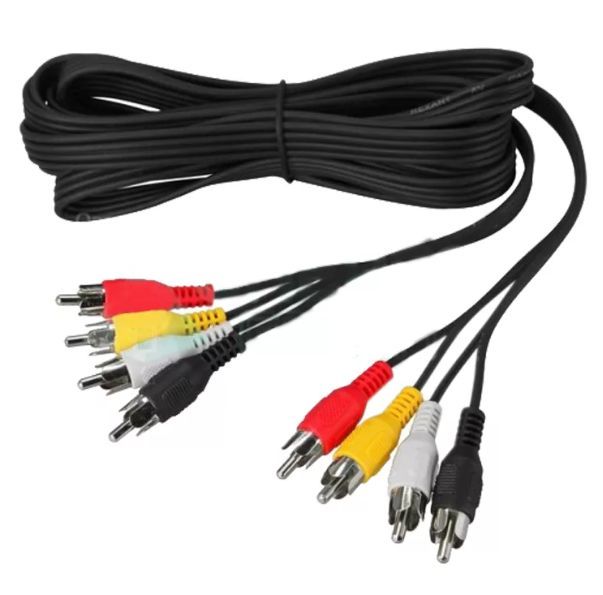 REXANT (17-0304) ШНУР 4 RCA - 4 RCA, ДЛИНА 3 МЕТРА, ЧЕРНЫЙ