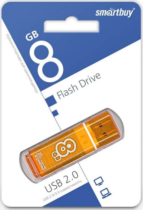 USB Flash Smart Buy Glossy Orange 8GB (SB8GBGS-Or)