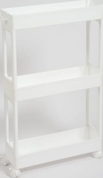 VIOLET Этажерка узкая 3-х ярусная на колесах (белая) 760306