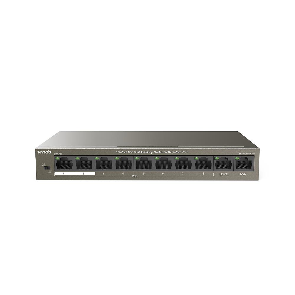 Неуправляемый коммутатор Tenda TEF1110P-8-63W
